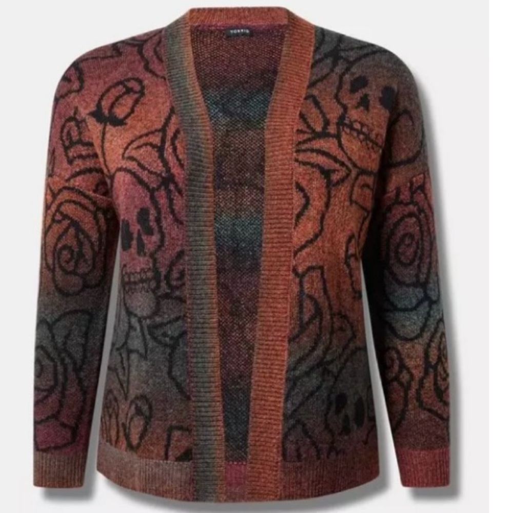 Torrid Skull Space Dye Cardigan NEW 2X 18 20
